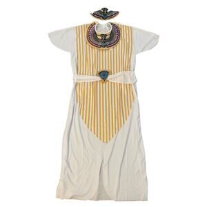 New Cleopatra Girls L 12-14 White Gold Dress Costume